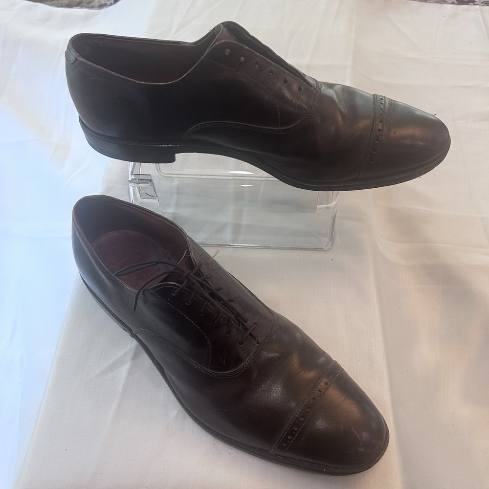 Allen Edmonds Fifth Avenue Brown Leather Oxford Lace Cap Toe Shoes Men 13C